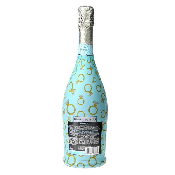Blue Engagement Ring Prosecco Bottle Wrap