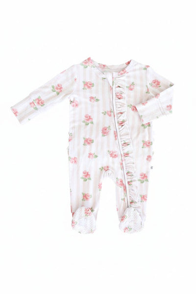 Rosy & Cozy Ruffle Zipper Footie: 6-9 months