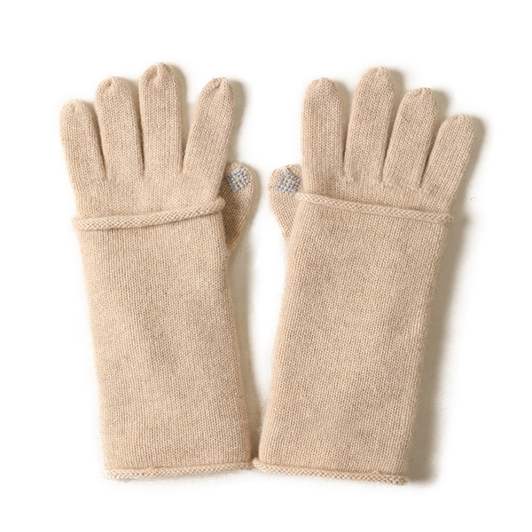 2-in-1 Cashmere Gloves – Full Finger Touchscreen_CWAG0530: KHAKI / (OS) 1