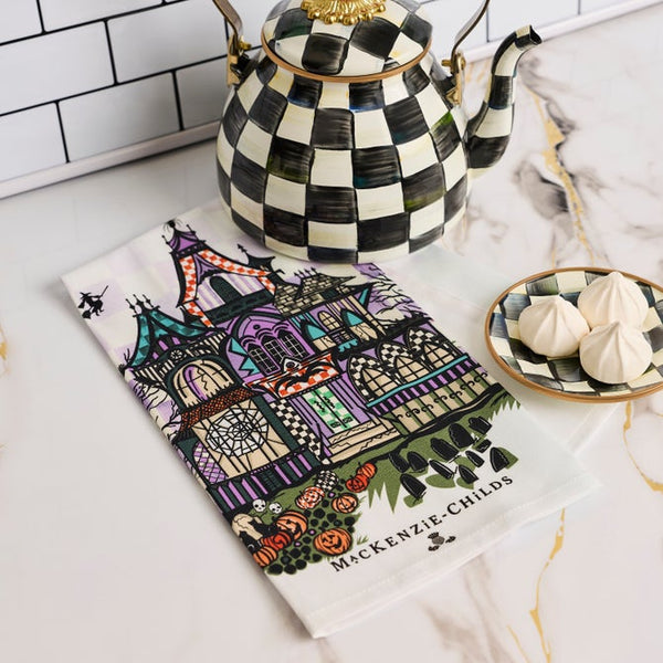 Haunted House Printed Dish Towel