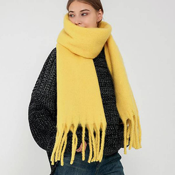 Soft Mohair Feel Scarf - Cozy Winter Wrap_CWASC0323: OLIVE / (OS) 1