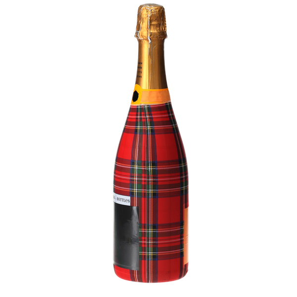 Red & Green Christmas Tartan Champagne Bottle Wrap
