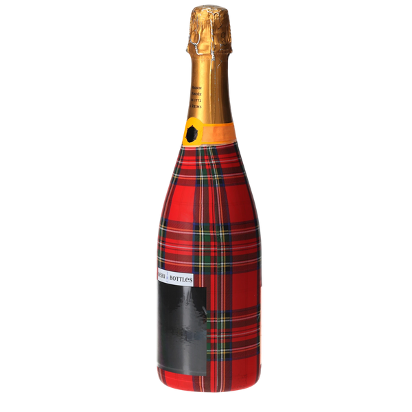 Red & Green Christmas Tartan Champagne Bottle Wrap