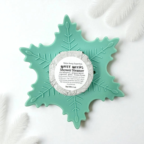 Snowflake Shower Steamer Tray - Soap Tray - Silicone Tray : White