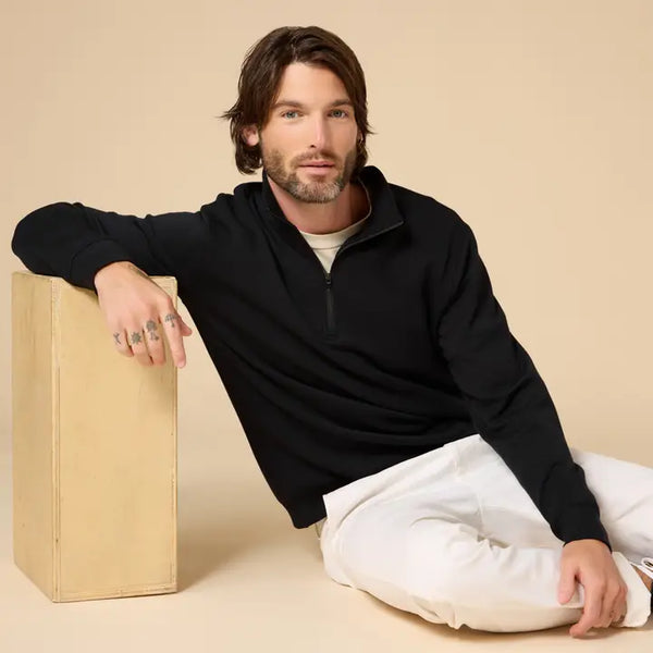 Take 10 Men's DreamTech 1/4 Zip: Black