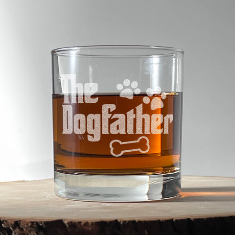 "Dog Father" Engraved Whiskey Glass