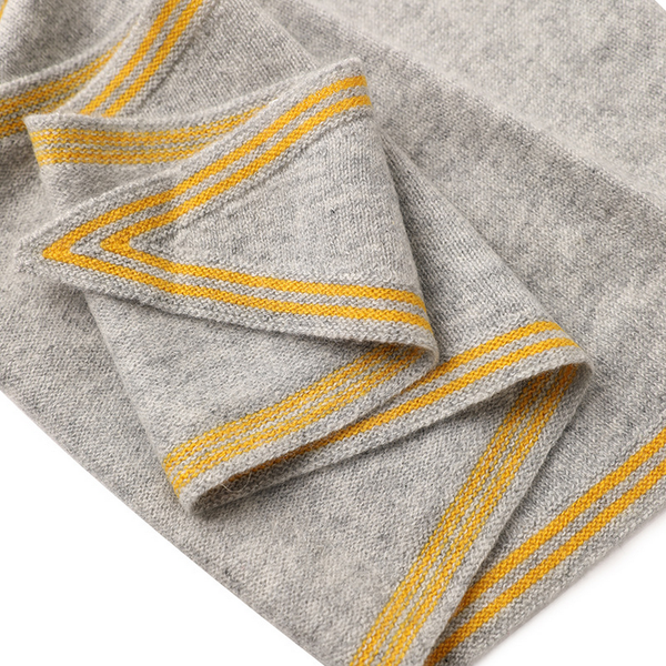 Lightweight Knit Wrap – Soft Triangle Neck Scarf_CWASC2704: LIGHTGREY / (OS) 1