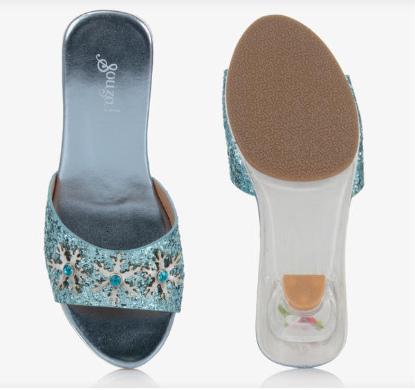 Slipper High-heel Ice Queen (blue)Costume Accessory for Kids-Carnival & Festive Use(3 sizes): Size 8-9