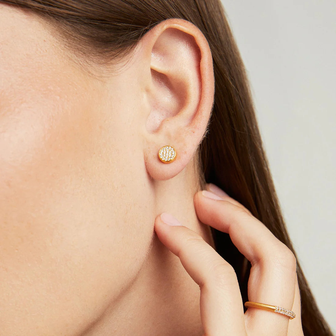 Signature Pave Studl Stud Earrings - White CZ