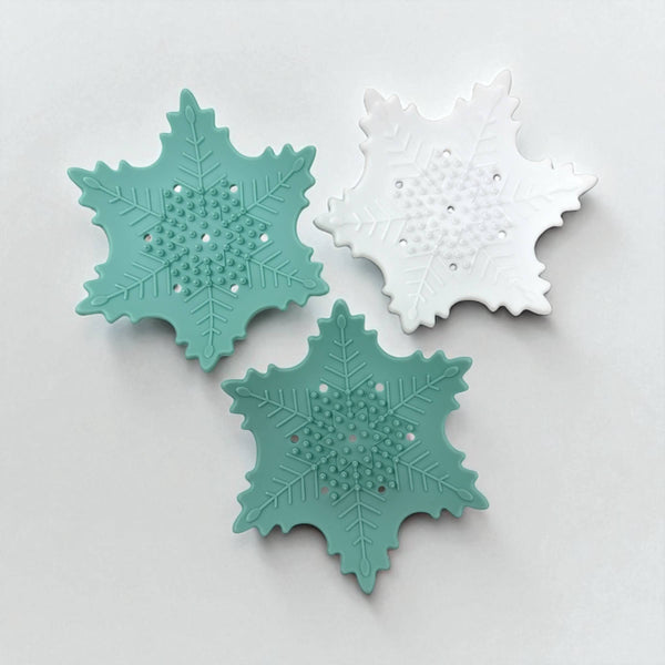 Snowflake Shower Steamer Tray - Soap Tray - Silicone Tray : White
