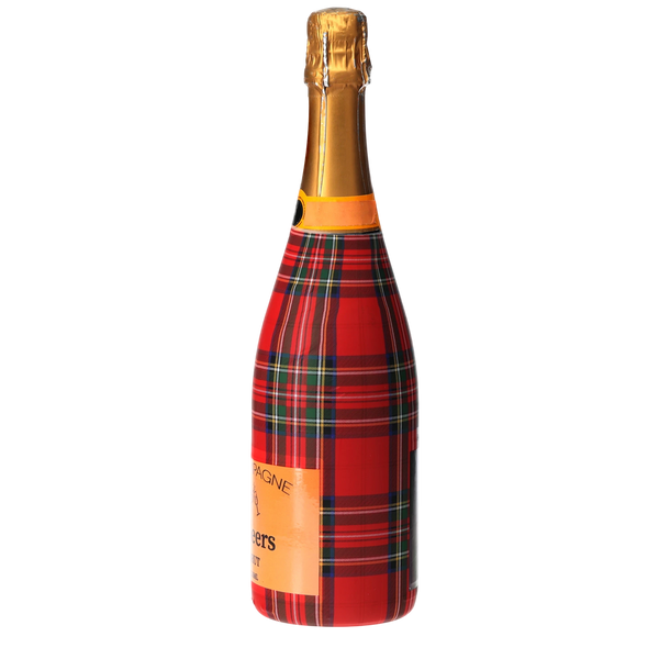 Red & Green Christmas Tartan Champagne Bottle Wrap