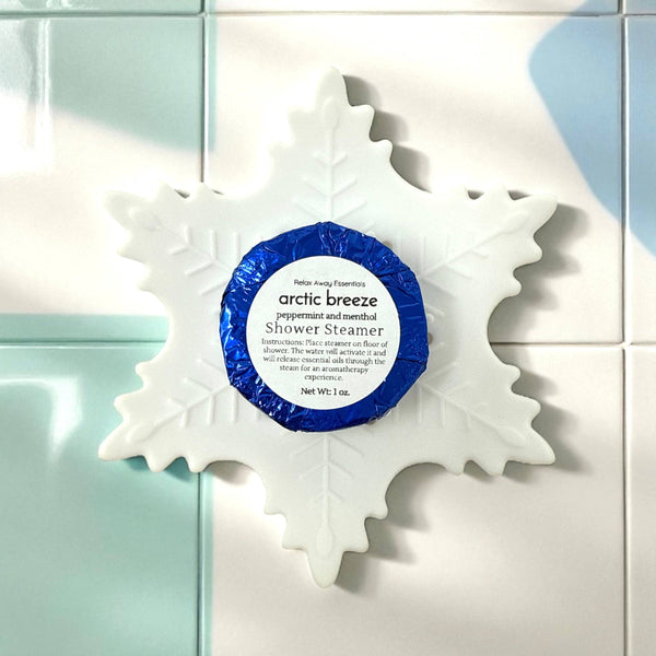 Snowflake Shower Steamer Tray - Soap Tray - Silicone Tray : White