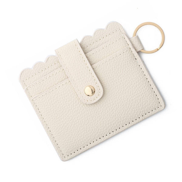 Multi-Card PU Wallet with Keychain & Coin Pocket_CWAB4937: BEIGE / (OS) 1