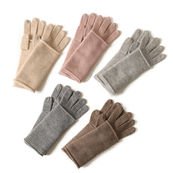 2-in-1 Cashmere Gloves – Full Finger Touchscreen_CWAG0530: KHAKI / (OS) 1