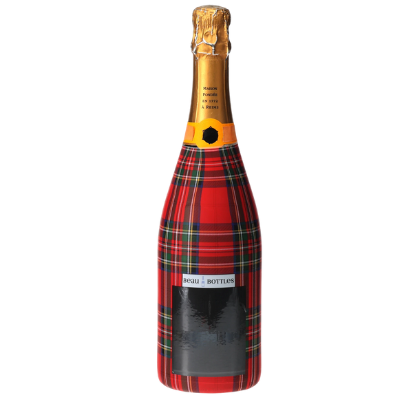 Red & Green Christmas Tartan Champagne Bottle Wrap