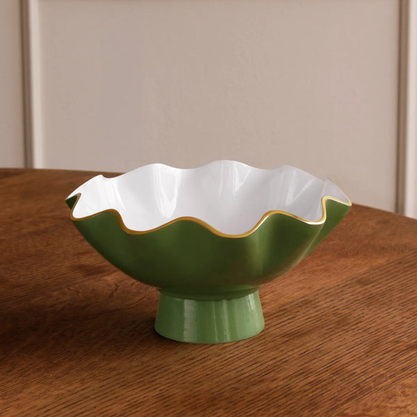 Encanto Carola Small Pedestal - Leaf Green & White
