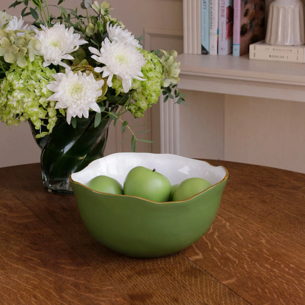 Encanto Osaka Large Bowl - Leaf Green & White