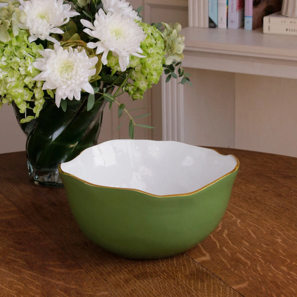 Encanto Osaka Large Bowl - Leaf Green & White