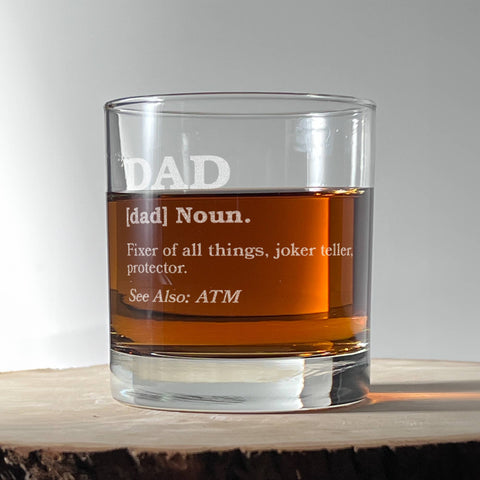 "Dad Definition" Engraved Whiskey Glass