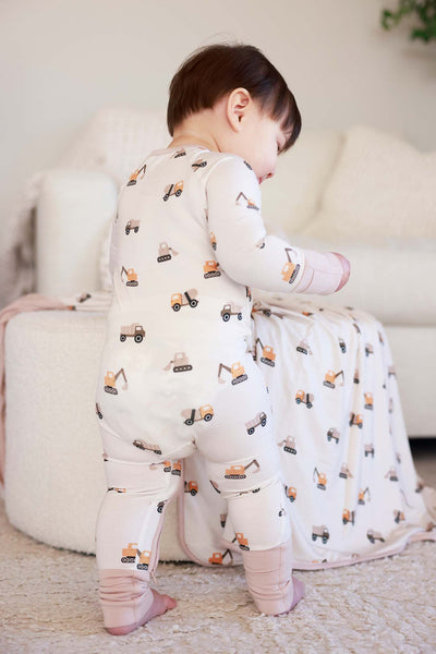 Convertible Zip Romper | Little Builder: 3-6 months