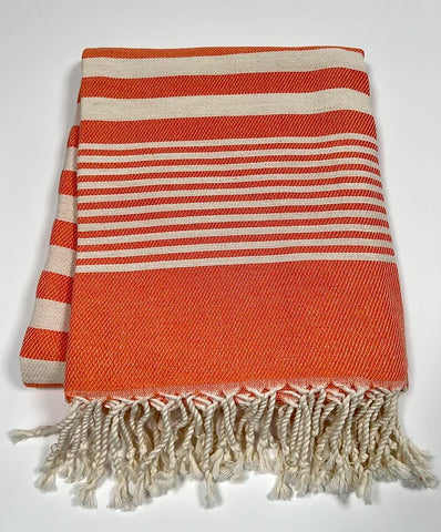 Carpe Diem Towel - Orange/White
