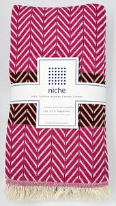 Saline Napkins - Fuchsia/Bordeaux - Set of 4