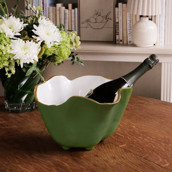 Encanto Onyx Ice Bucket - Leaf Green & White