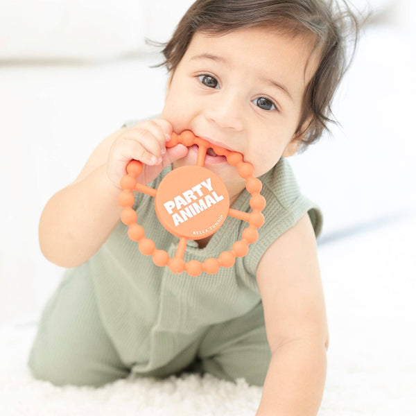 Party Animal Happy Teether: Orange
