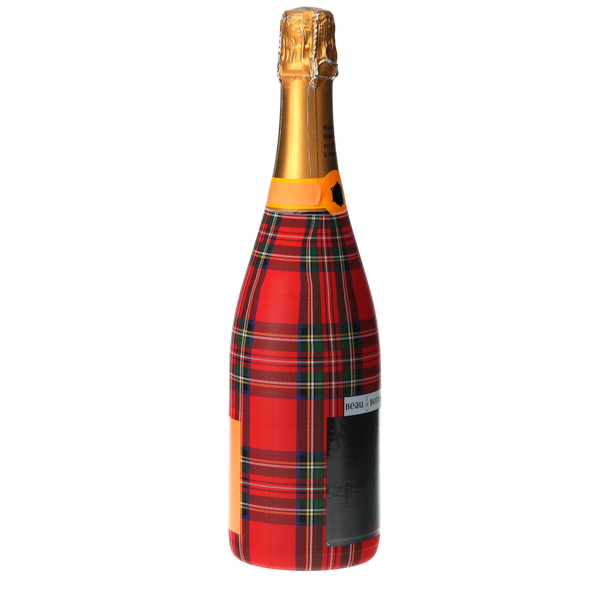 Red & Green Christmas Tartan Champagne Bottle Wrap
