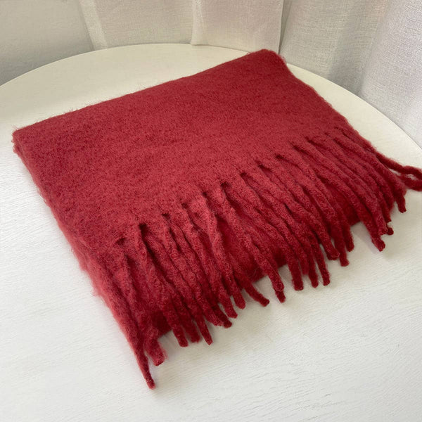Soft Mohair Feel Scarf - Cozy Winter Wrap_CWASC0323: RUST / (OS) 1