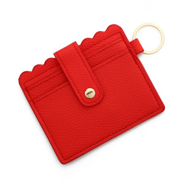 Multi-Card PU Wallet with Keychain & Coin Pocket_CWAB4937: BEIGE / (OS) 1