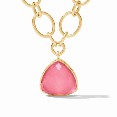 Aquitaine Statement Necklace - Iridescent Peony Pink