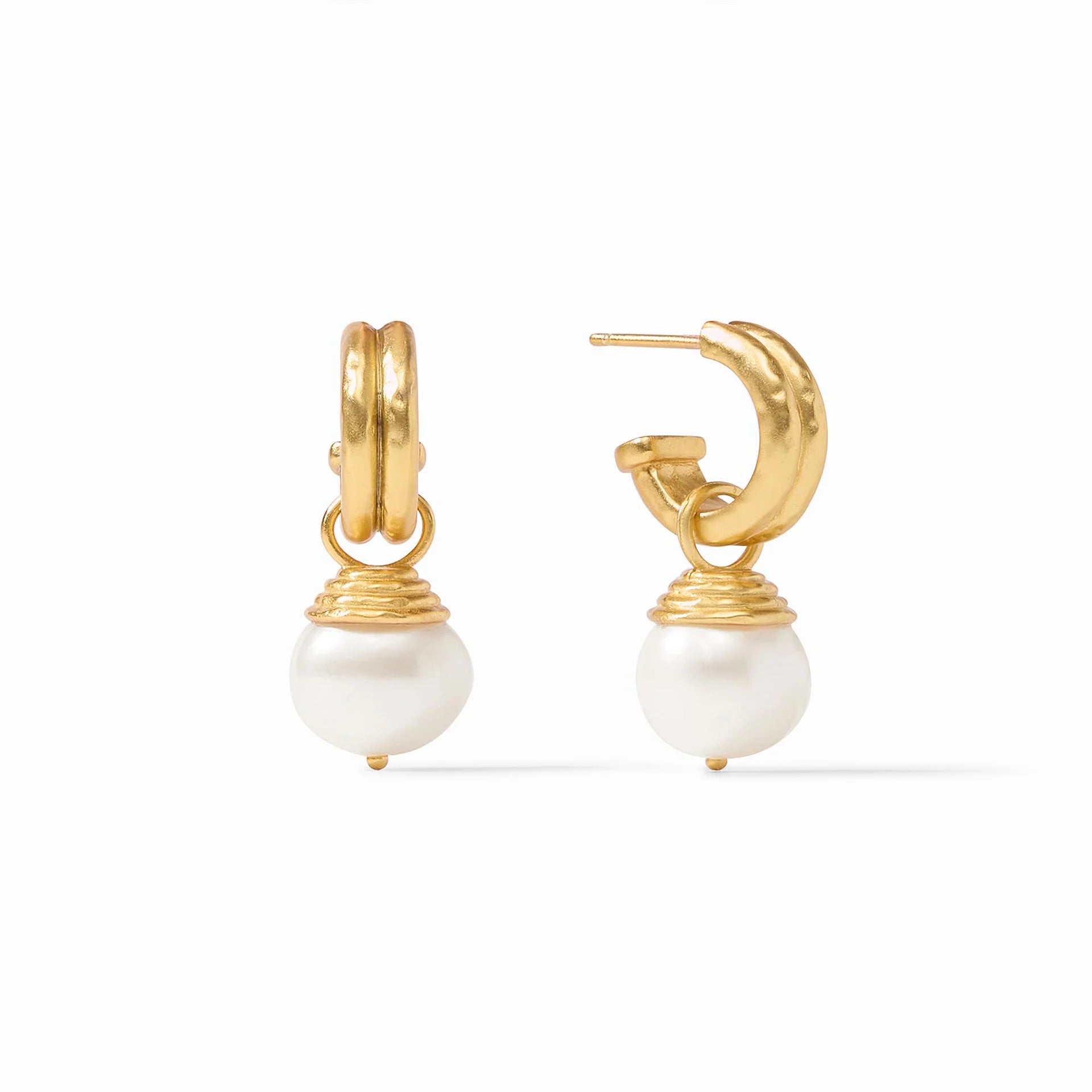 Astor Pearl & Hoop Charm Earring - Pearl - OS