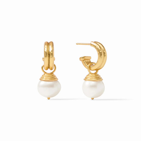 Astor Pearl & Hoop Charm Earring - Pearl - OS