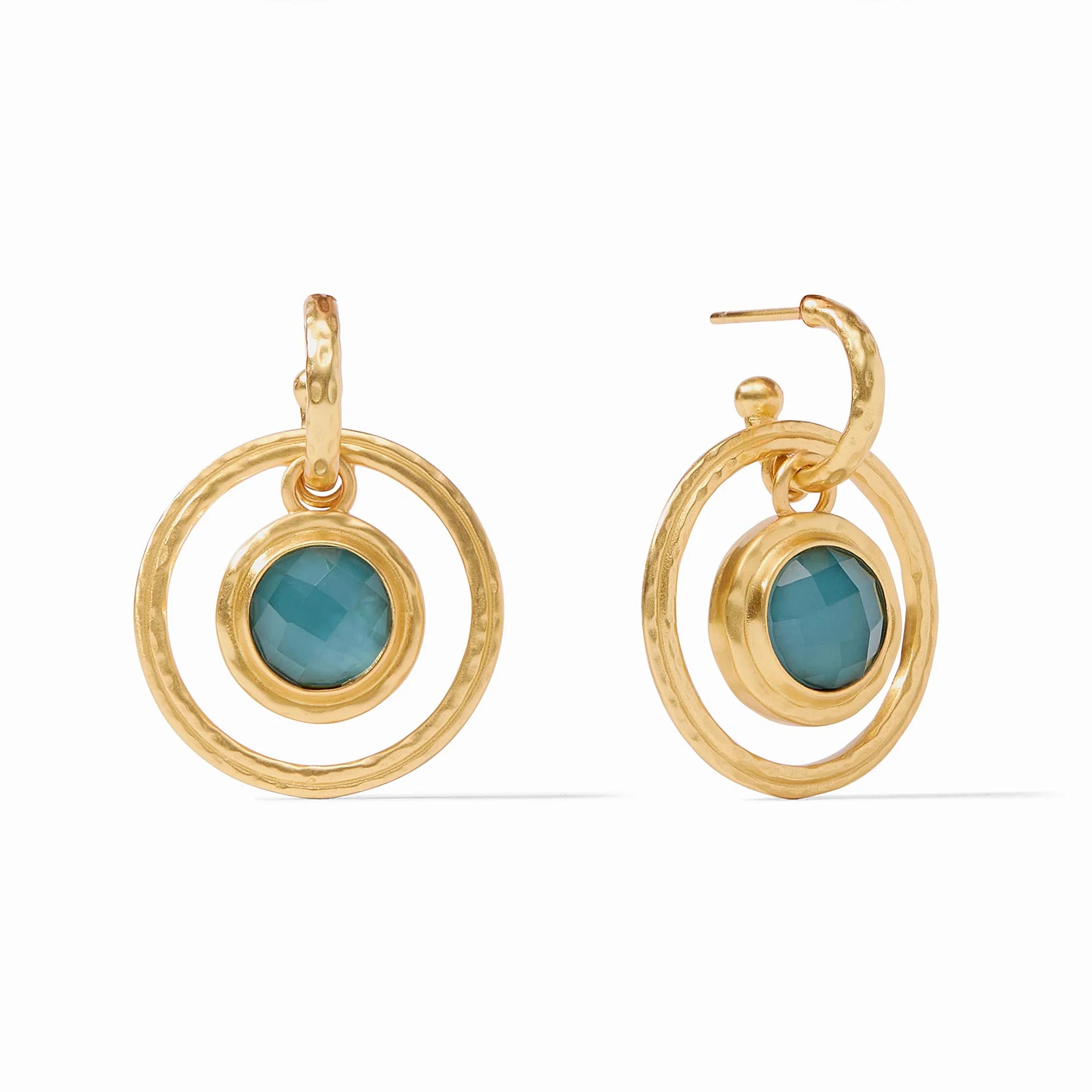Astor 6-in-1 Charm Earring - Iridescent Peacock Blue - OS