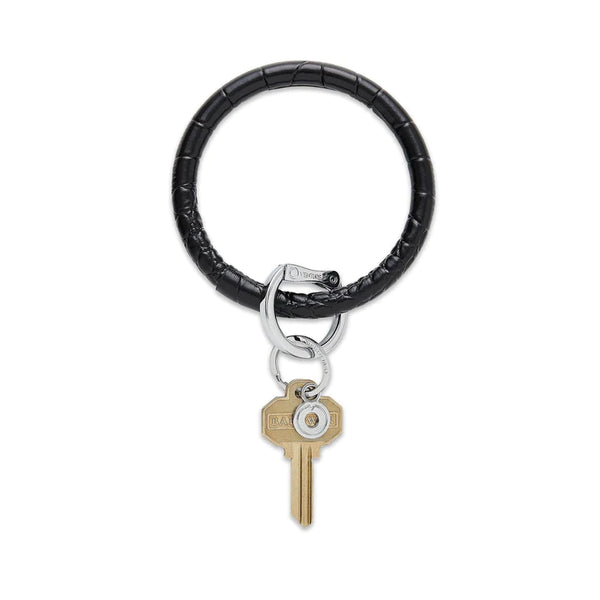 Big "O" Leather Key Ring - Back in Black Croc