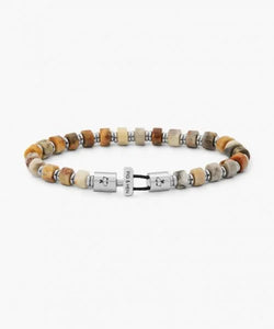 Copy of Brontide 6mm Mens Bracelet - Crazy Agate/Silver- M