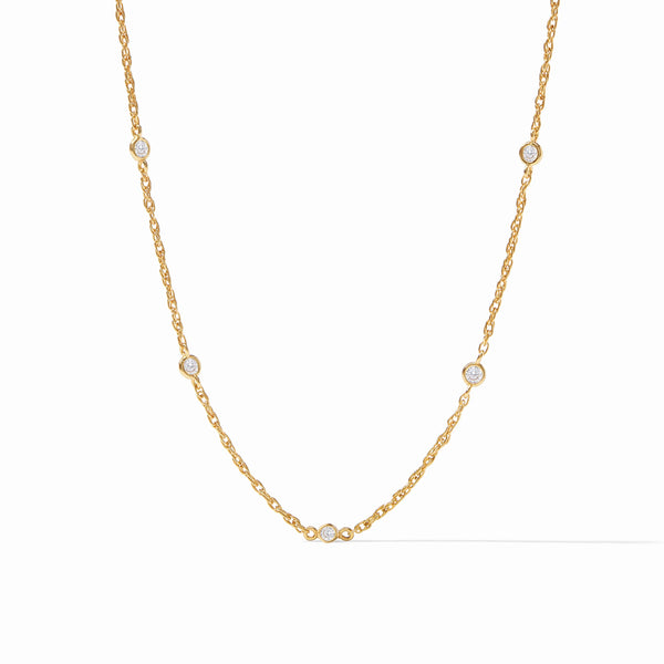 Celeste Delicate Station Necklace-Cubic Zirconia-OS  - Gold