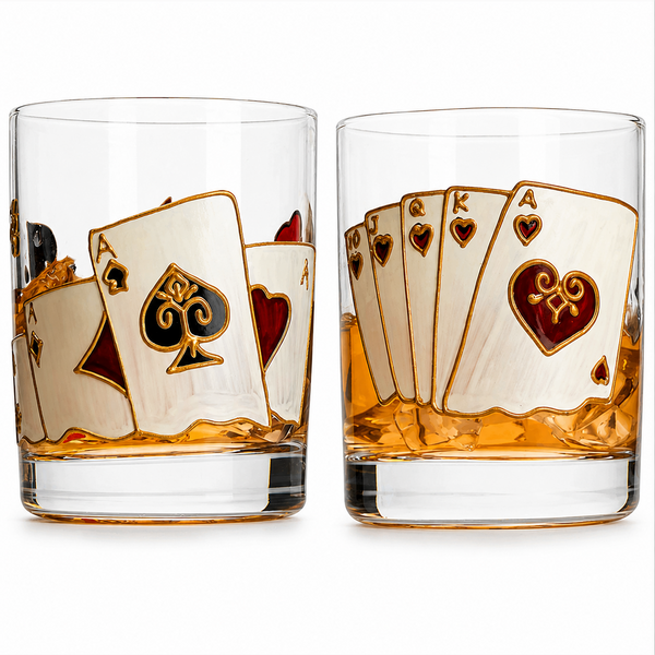 Set of 2 Playing Cards Glasses