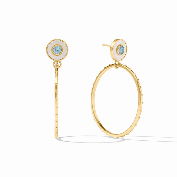 Colette Circle Earring - Chalcedony Blue