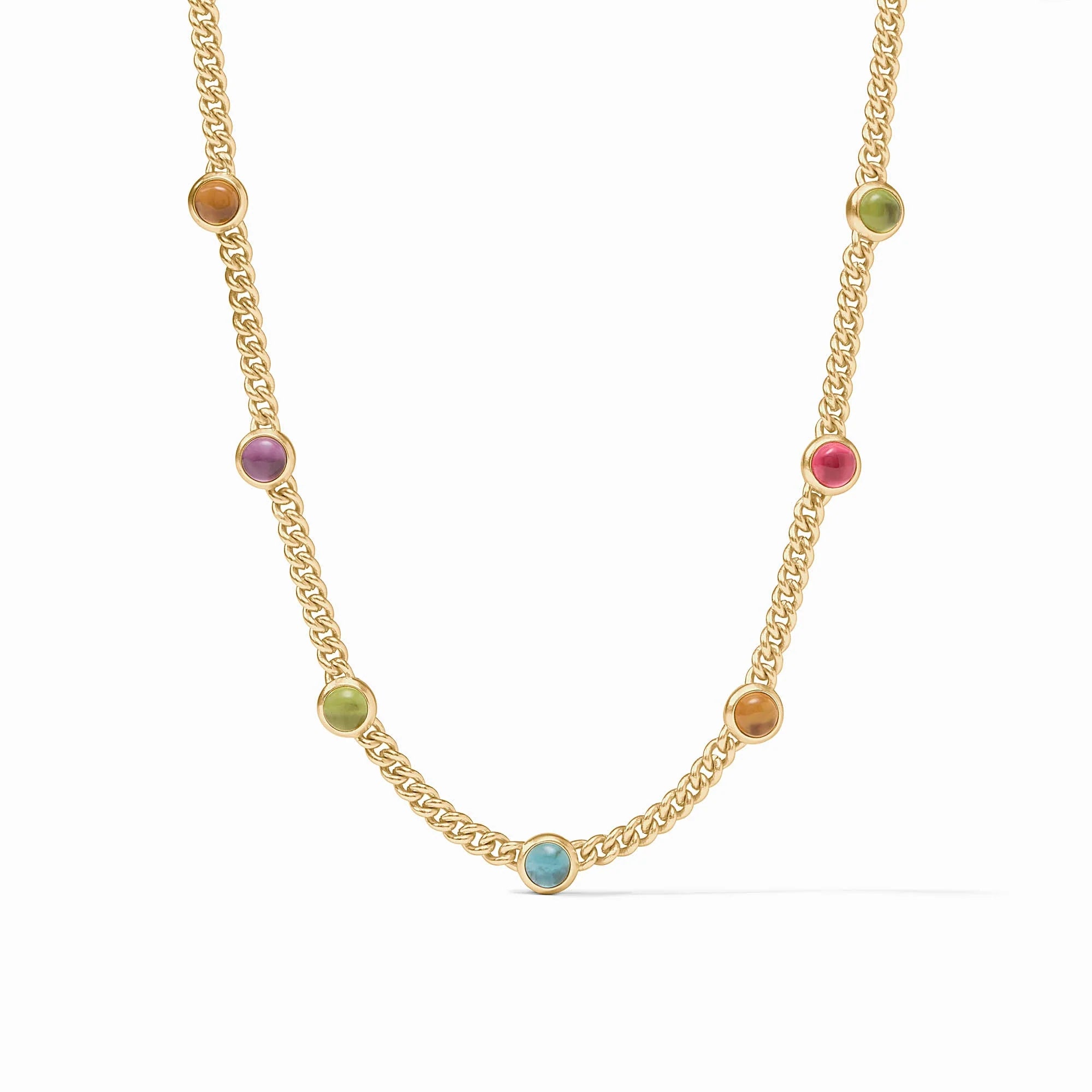 Dolce delicate Station necklace - Iridescent Multi Stone - OS