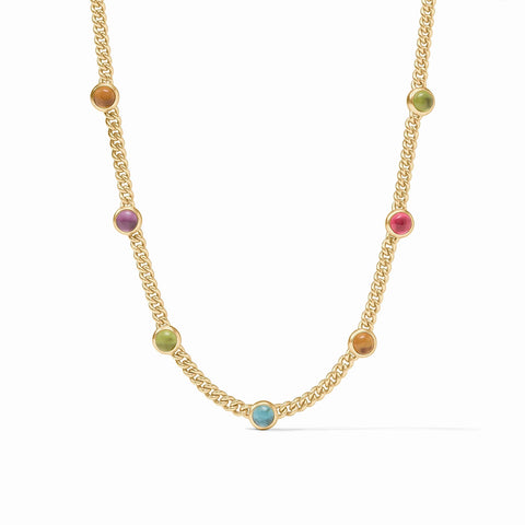 Dolce delicate Station necklace - Iridescent Multi Stone - OS