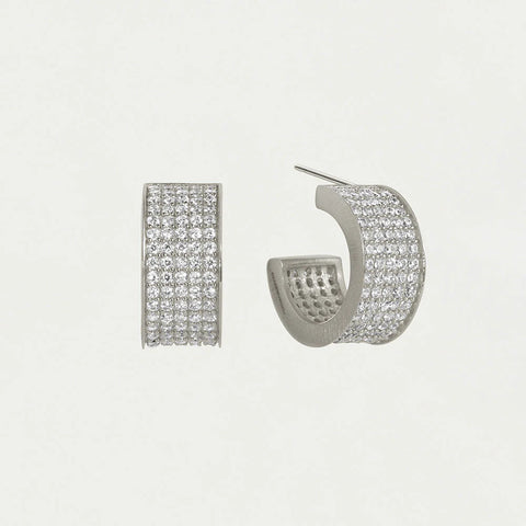 Petit Pave Thick Huggie Hoops