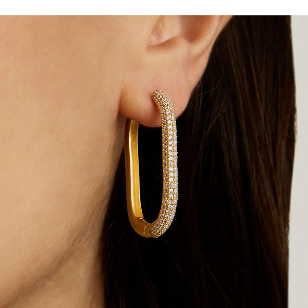 Juliette Pave Hinged Hoop - Gold