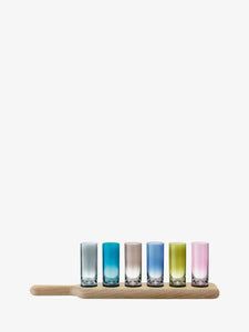Oak Paddle Shot Glass Set - Assorted Colors