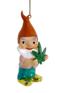 Gnome with Cannabis Ornament