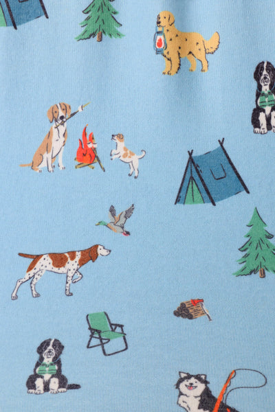 Happy Campawr Dogs Camping Print 3-Piece PJ Set