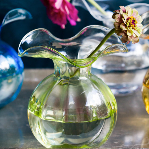 Hibiscus Glass Bud Vase - Green
