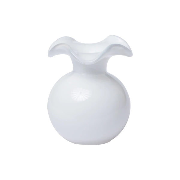 Hibiscus Glass Bud Vase - White