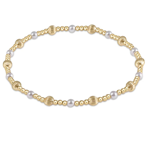 Dignity Sincerity Pattern 4mm Beaded Bracelet - Pearl